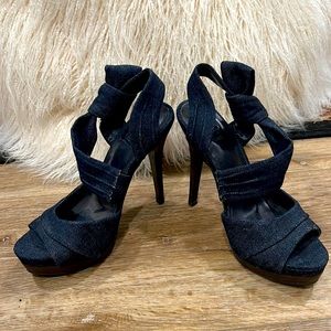 Jessica Simpson Denim Platform Stilettos